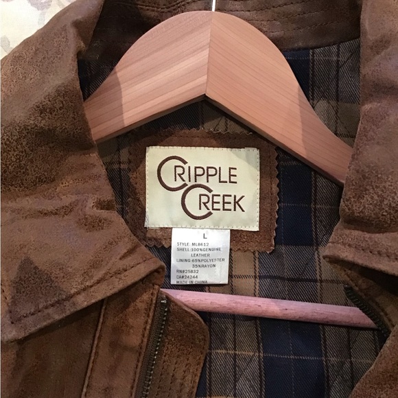 Veste Cuir Homme Cripple Creek - Noire, Taille XL, Doublure Polyester, Zip, Logo "Live To Ride"